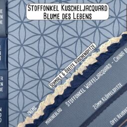 Bio Kuscheljacquard - Stoffonkel - Blume des Lebens - mais – Bild 3