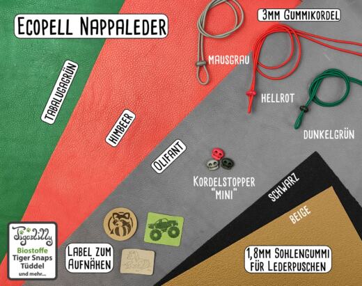Ecopell Nappaleder Zuschnitt - olifant (Biotierhaltung + pflanzlich gegerbt)