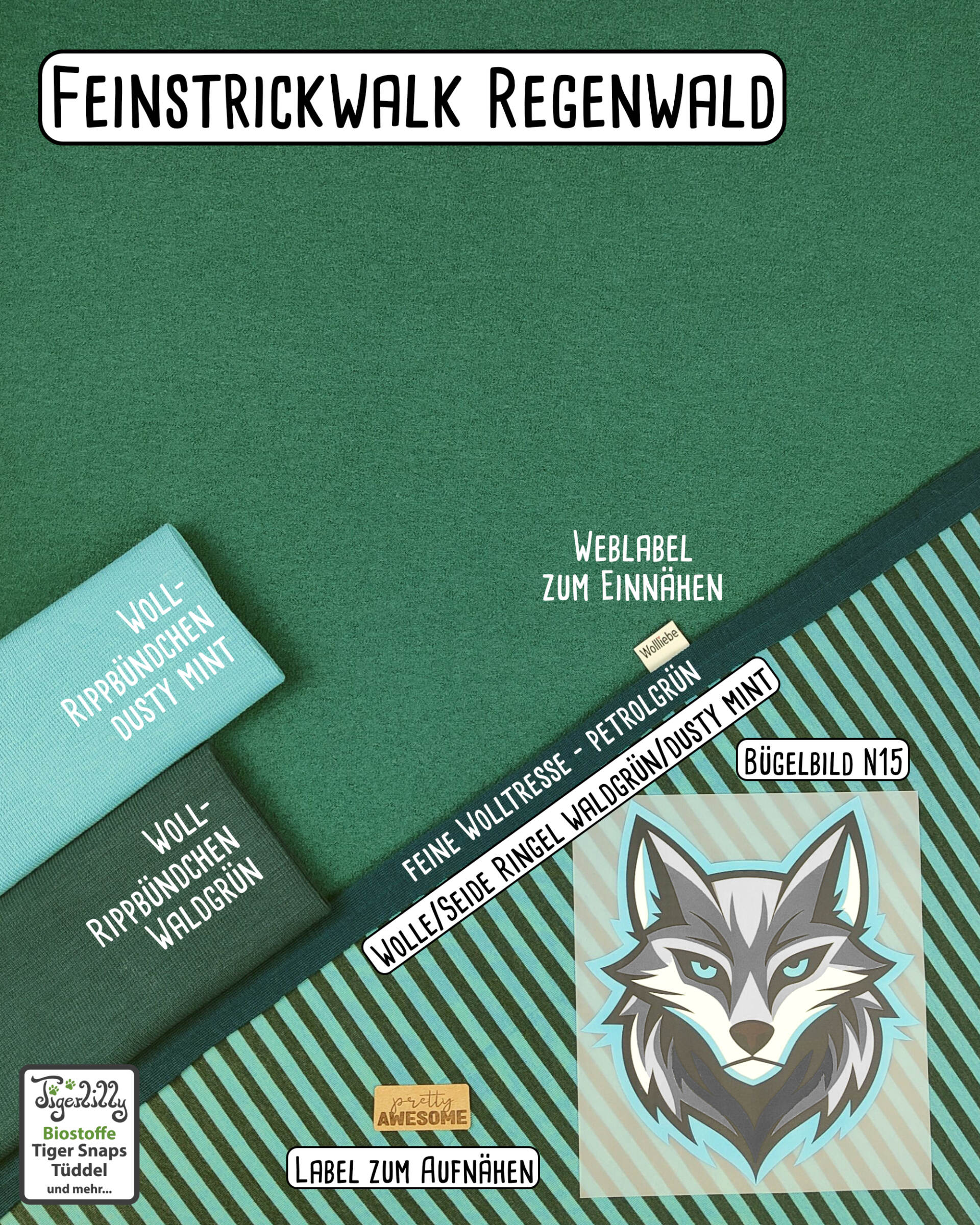 Feinstrickwalk regenwald und wolle seide ringel