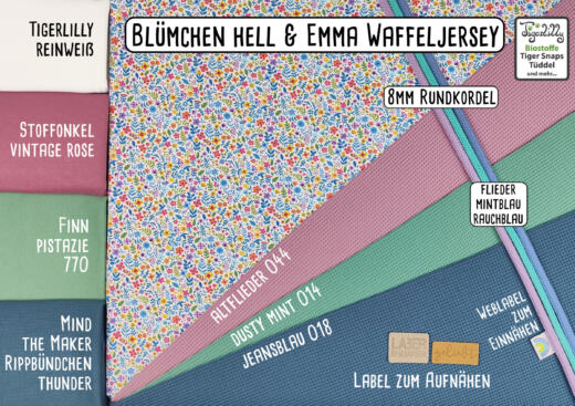 Biojersey - Tigerlilly - Blümchen hell