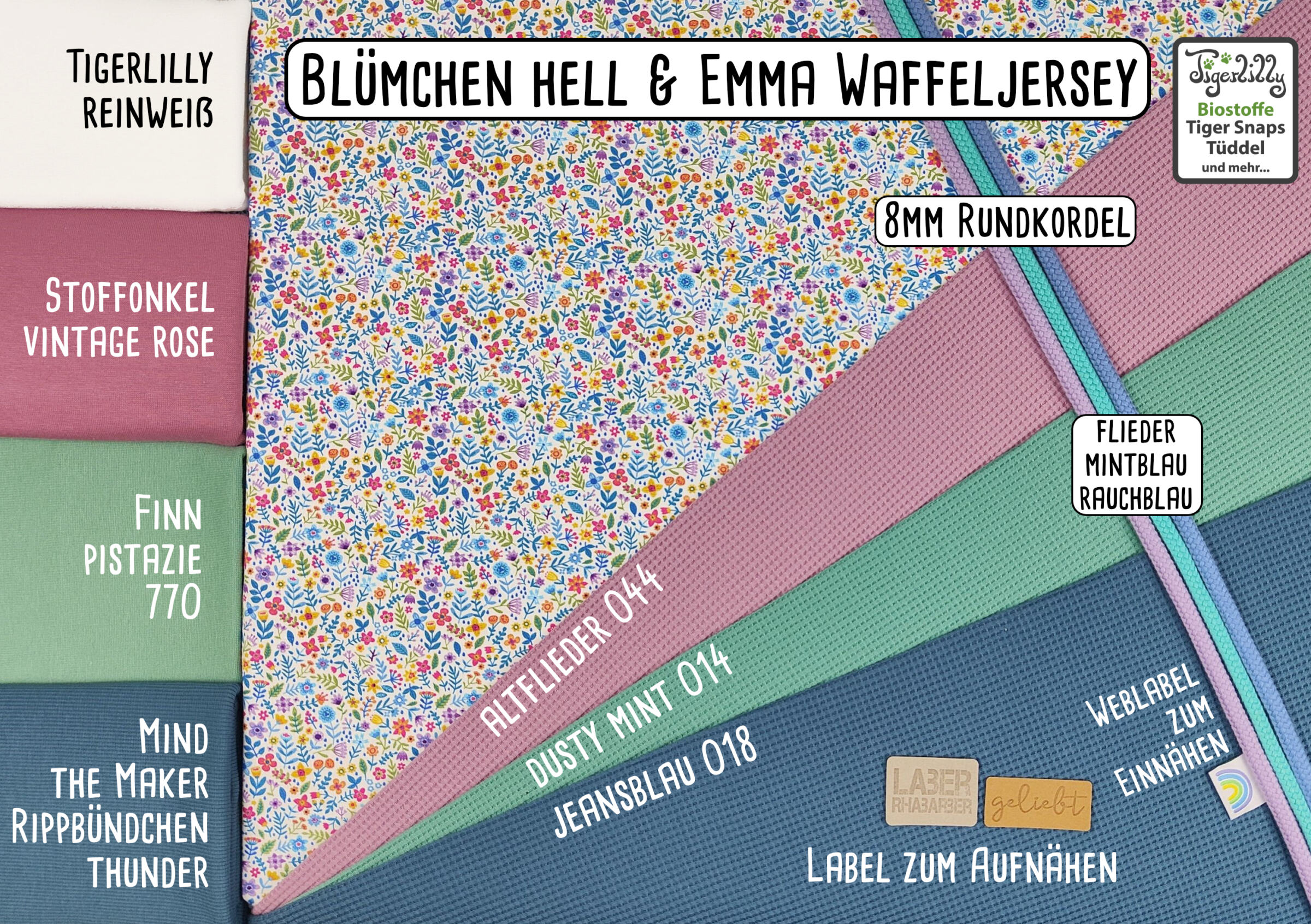 Blümchen hell und Waffeljersey