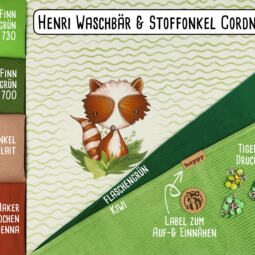 B-Ware: Biojersey - Tigerlilly - Henri Waschbär (Rapport 60cm) – Bild 5