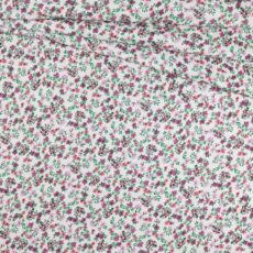 Bio Double Gauze (Musselin) -  Blumen weiß/traube