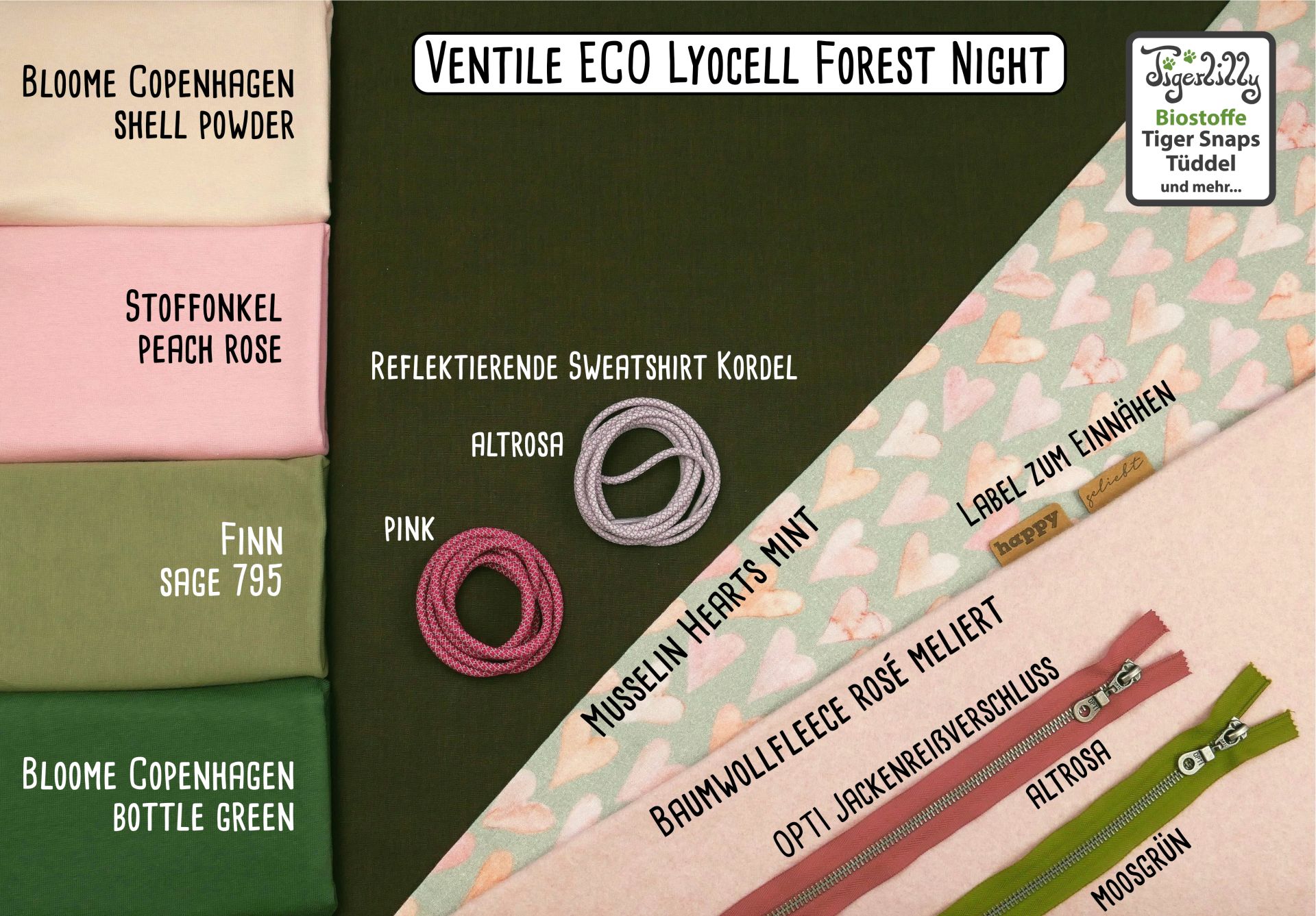 Ventile Forest Night Rosa