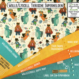 Wolle/Lyocell Biojersey (Interlock) - Tierische Superhelden – Bild 5