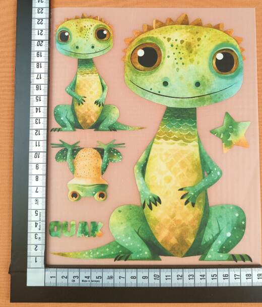 DTF Bügelbilder L20 - Tigerlilly EP - Echse & Frosch 1 ( ca. 22,5 x 18,5cm)