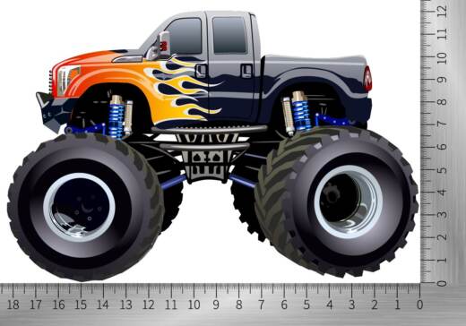 DTF Bügelbild J15- Tigerlilly EP - Monster Truck 2 (ca. 12 x 18,5cm)