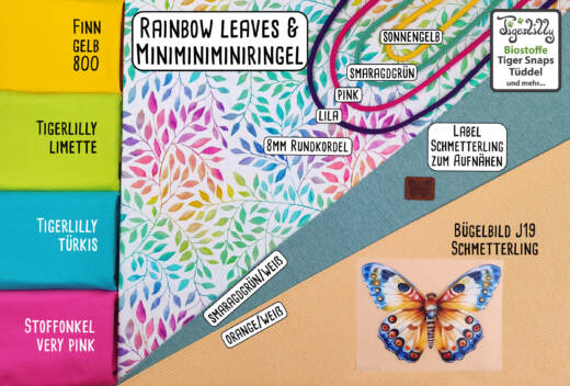 Biojersey (100% Baumwolle) - Tigerlilly EP - Rainbow Leaves