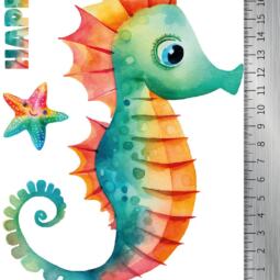 DTF Bügelbild L15 - Seepferdchen (ca. 18 x 13,5cm) – Bild 2
