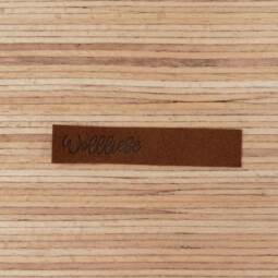 Ein Label zum Aufnähen - "Wollliebe" - dunkelbraun