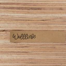 Ein Label zum Aufnähen - "Wollliebe" - taupe