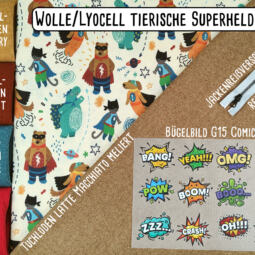 Wolle/Lyocell Biojersey (Interlock) - Tierische Superhelden – Bild 6