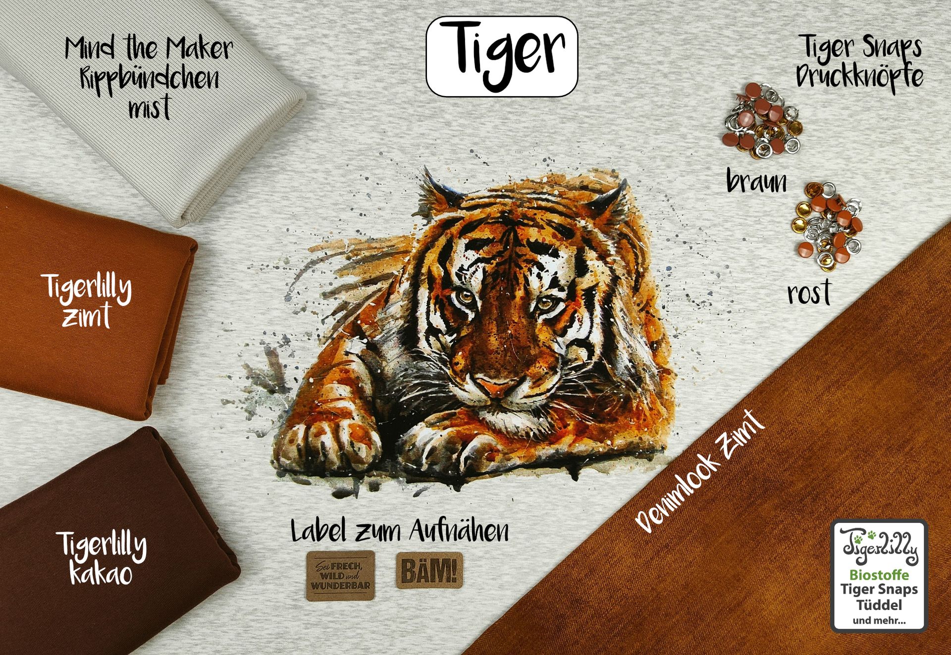 Tiger und Denimlook