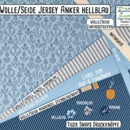 Wolle/Seide Biojersey - hellblau – Bild 2