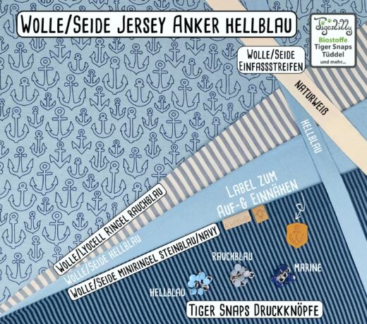 Wolle/Seide Biojersey - hellblau