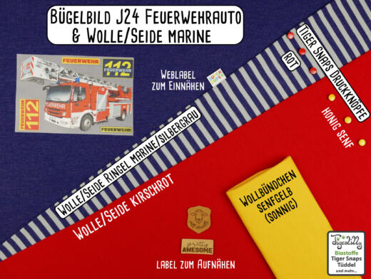 DTF Bügelbild J24 - Feuerwehrauto (ca. 12,5 x 18,5cm)