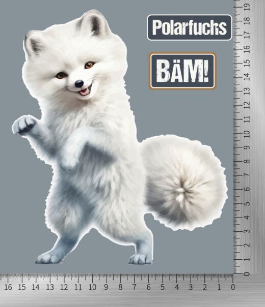 DTF Bügelbild K24 - Polarfuchs (ca. 15,5 x 18,5cm)