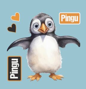 DTF Bügelbild K25 - Pingu (ca. 13,5 x 13cm)