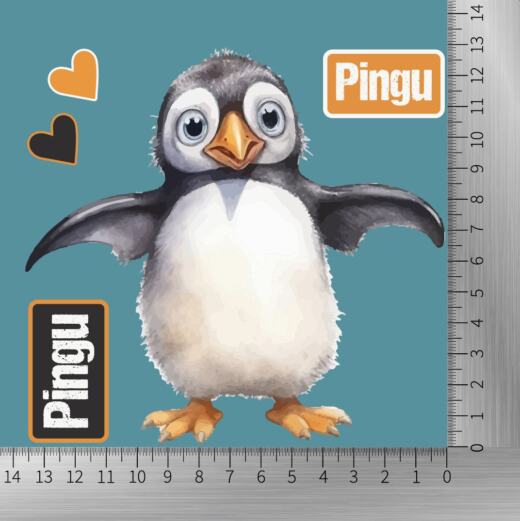 DTF Bügelbild K25 - Pingu (ca. 13,5 x 13cm)