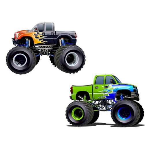 DTF Bügelbilder K21 - Monster Trucks Mini Set (je ca. 4 x 6cm)