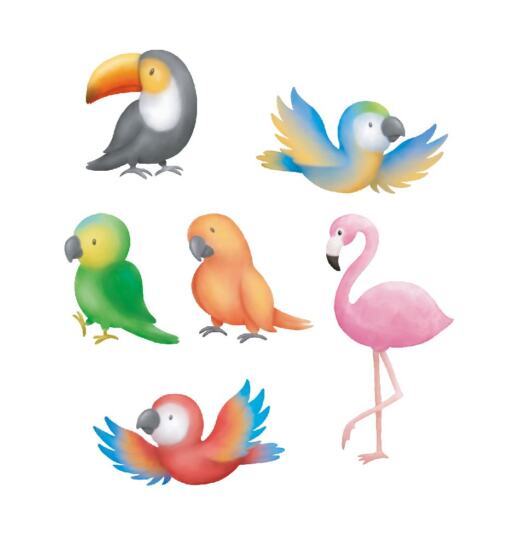 DTF Bügelbilder J5 - Flamingo, Tukan & Co. (ca. 11 x 22,5cm)