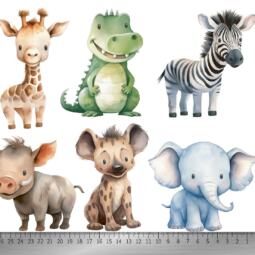 DTF Bügelbilder X5 - Safari Babys (ca. 23 x 28,5cm) – Bild 2