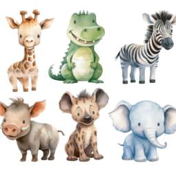 DTF Bügelbilder X5 - Tigerlilly EP - Safari Babys (ca. 23 x 28,5cm)