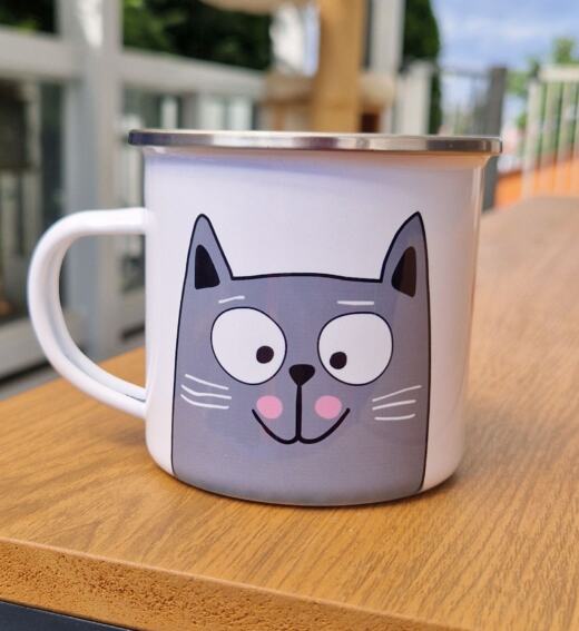 Ein Emaillebecher 300ml - Tigerlilly EP - Schnurrbert & Miezi