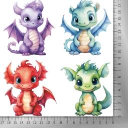 DTF Bügelbilder J21 - Drachenbabys (ca. 18 x 17cm) – Bild 2