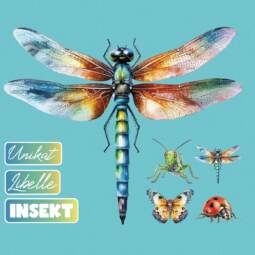 DTF Bügelbilder F10 - Tigerlilly EP - Libelle & Insekten (ca. 18 x 22cm)