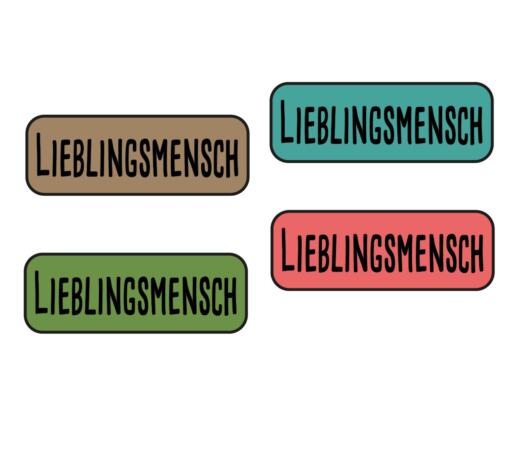 DTF Bügelbilder L33 - Label "Lieblingsmensch" (ca. 5,5 x 9,5cm)