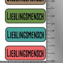 DTF Bügelbilder L33 - Label "Lieblingsmensch" (ca. 5,5 x 9,5cm) – Bild 2