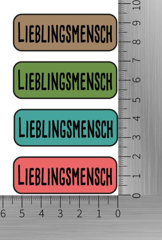 DTF Bügelbilder L33 - Label "Lieblingsmensch" (ca. 5,5 x 9,5cm)