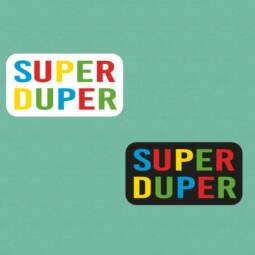 DTF Bügelbilder I16 - Tigerlilly EP - Label "SUPER DUPER" 2 Stück (ca. 4,5 x 5cm)