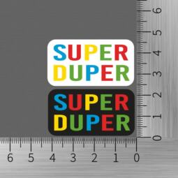 DTF Bügelbilder I16 - Label "SUPER DUPER" 2 Stück (ca. 4,5 x 5cm) – Bild 2