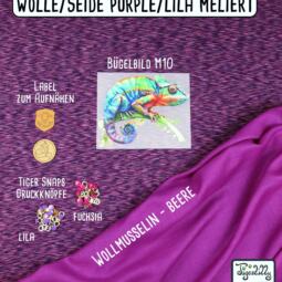 Wolle/Seide Biojersey - purple/lila meliert – Bild 5