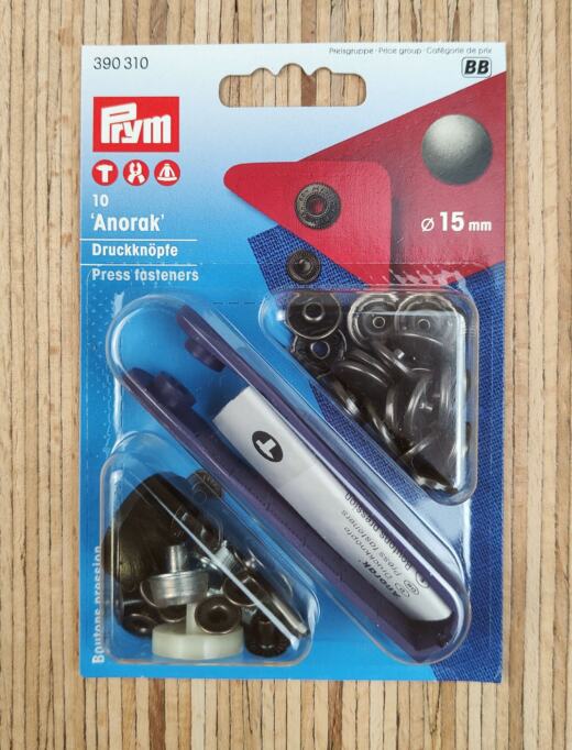 10 Prym Druckknöpfe Anorak (Ø 15mm) - alteisen (390 310)