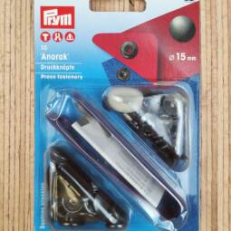 10 Prym Druckknöpfe Anorak (Ø 15mm) inkl. Werkzeug - brüniert (390 302)