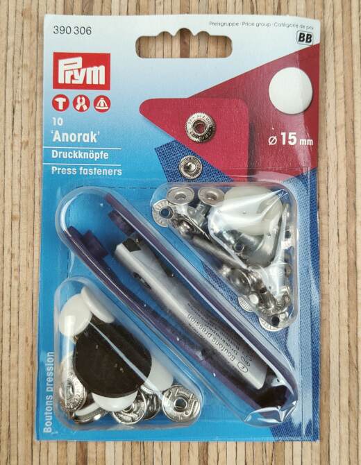 10 Prym Druckknöpfe Anorak (Ø 15mm) - cremeweiß (390 306)