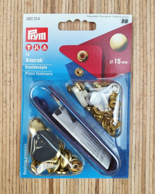 10 Prym Druckknöpfe Anorak (Ø 15mm) - gold (390 314)