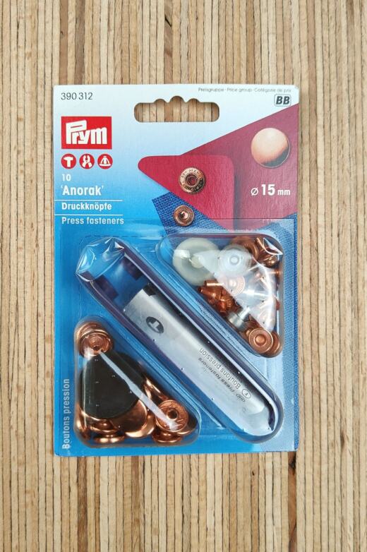 10 Prym Druckknöpfe Anorak (Ø 15mm) - kupfer (390 312)