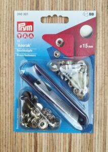 10 Prym Druckknöpfe Anorak (Ø 15mm) inkl. Werkzeug - silber (390 301)