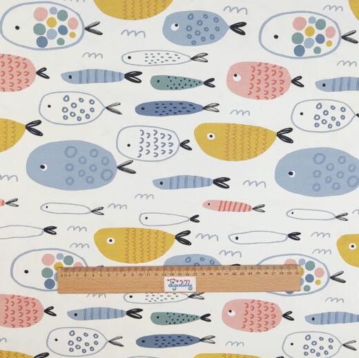 Biojersey - Tigerlilly - große Fische weiß