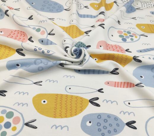 Biojersey - Tigerlilly - große Fische weiß