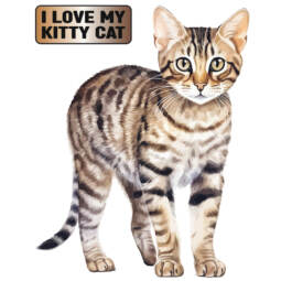 DTF Bügelbild H26 - Tigerlilly EP - Katze grau getigert (ca. 16,5 x 13cm)