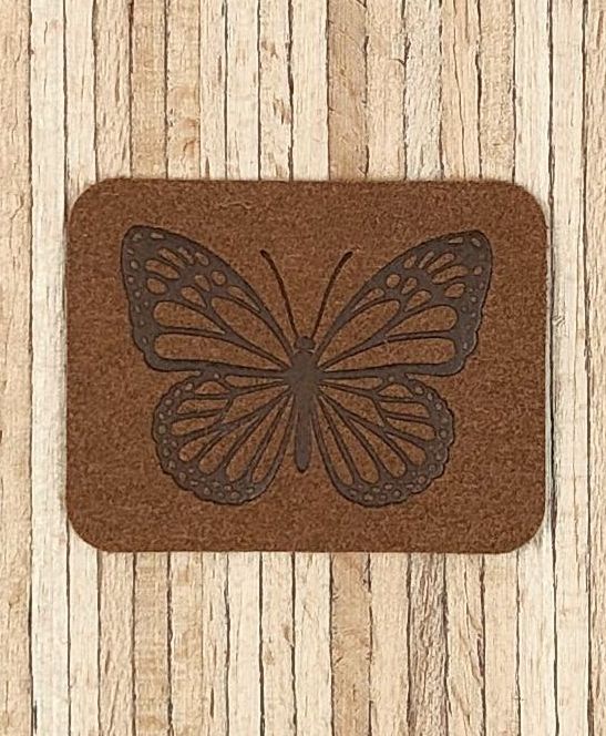 Ein Label zum Aufnähen – Schmetterling - dunkelbraun – Bild 1