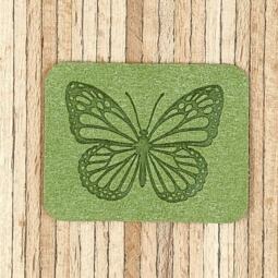 Ein Label zum Aufnähen – Schmetterling - grün