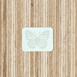 Ein Label zum Aufnähen – Schmetterling - weiß