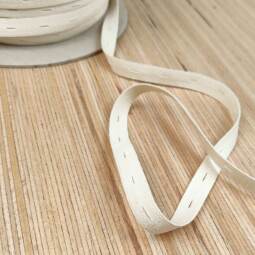 Bio Knopfloch-Gummiband - naturweiß 15mm
