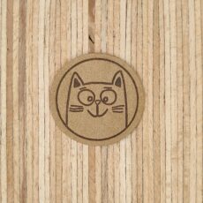 Ein Label zum Aufnähen – cute cat taupe
